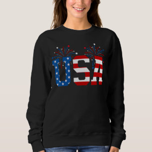 Moletom Red White Blue Usa American Flag Firework 4th Of J