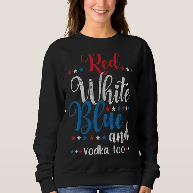 Moletom Red White Blue Vodka Usa Flag 4 julho 4 (Frente)