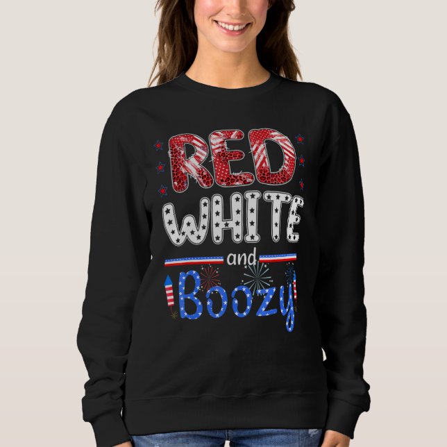 Moletom Red White E Boozy Feliz Dia da Independência Dos E (Frente)