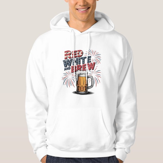 Moletom Red White e Breve Fireworks Design (Frente)