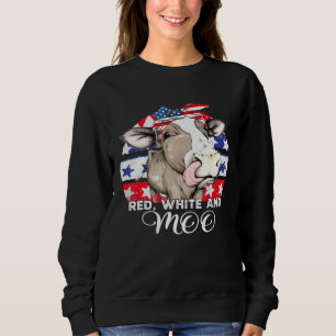 Moletom Red White E Moo Cow Bandeira Americana Patriótica