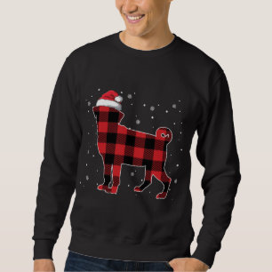Moletom Red Xadrez Pug Natal Santa Hat Pajama Dog