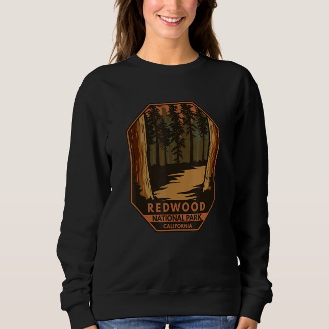 Moletom Redwood National Park Minimal Retro Emblem Vintage (Frente)