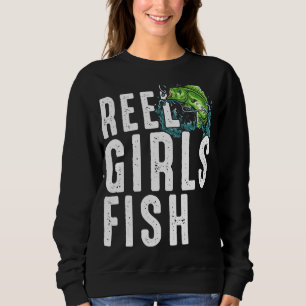 Moletom Reel Girls Fish Bass Pesca Pescadora Mãe Grande
