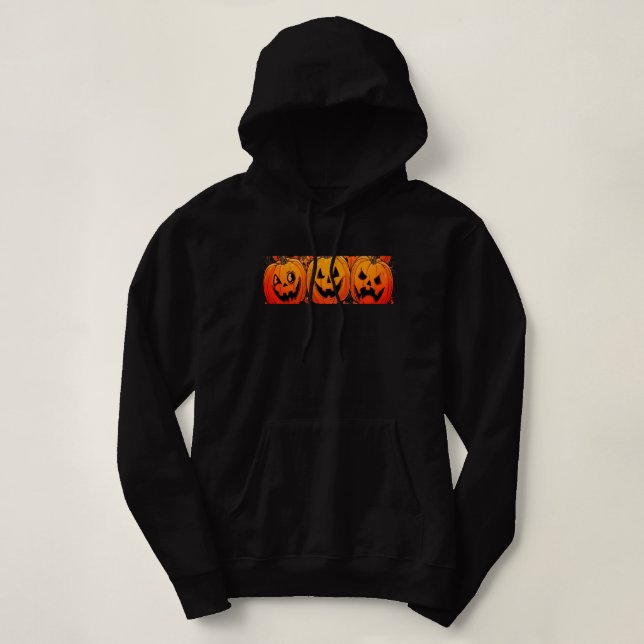 Moletom Refrigerante Jack-o-Lanterna Hoodie (Frente do Design)