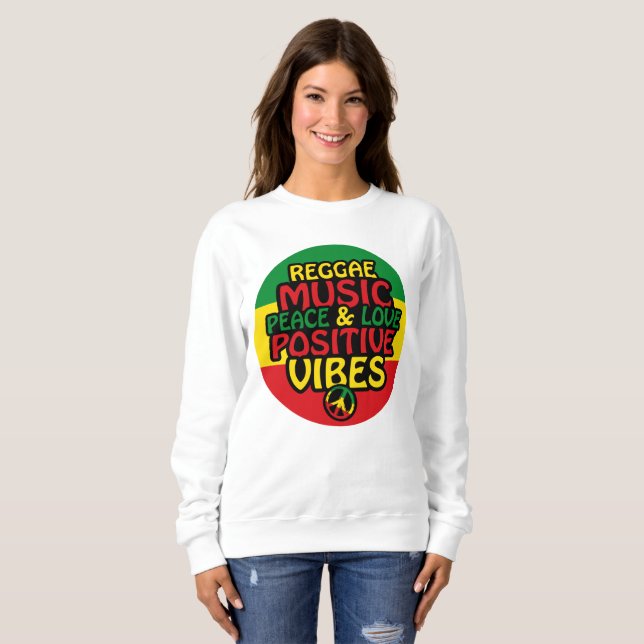 Moletom Reggae design com aspas positivas e sinalizador re (Frente Completa)