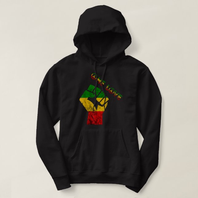 Moletom Reggae Fist Rasta Reggae Música One Love Jamaica R (Frente do Design)