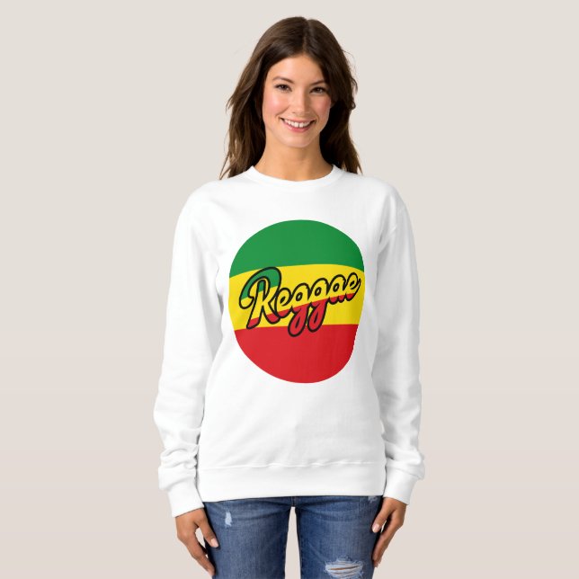 Moletom Reggae Música com cores de sinalizador reggae (Frente Completa)