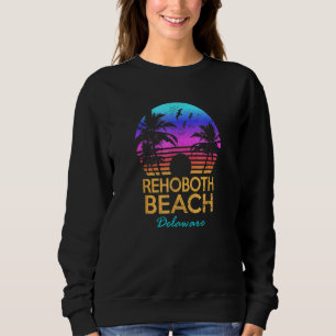 Moletom Rehoboth Beach Delaware Retro Sunset Summer Vibe A