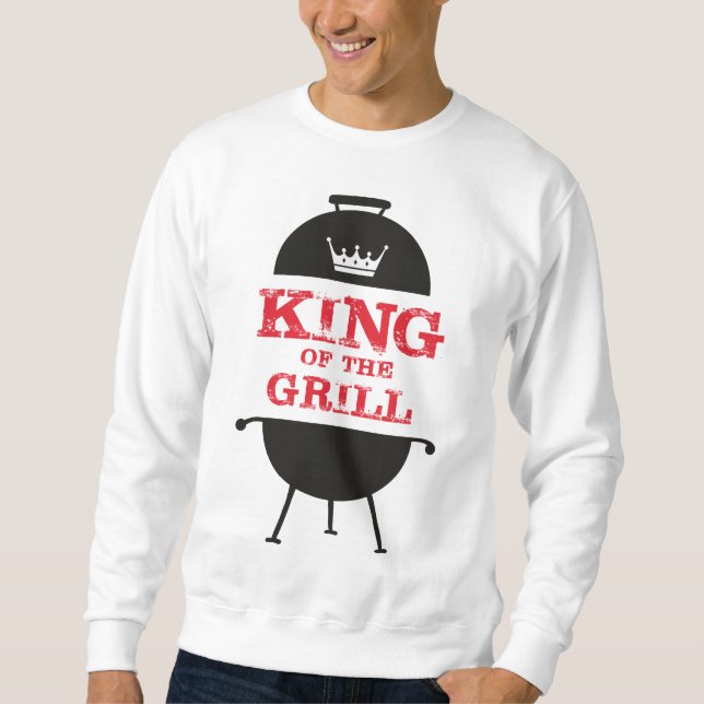 Moletom Rei Da Grelha, Vermelho Branco Negro (Frente)