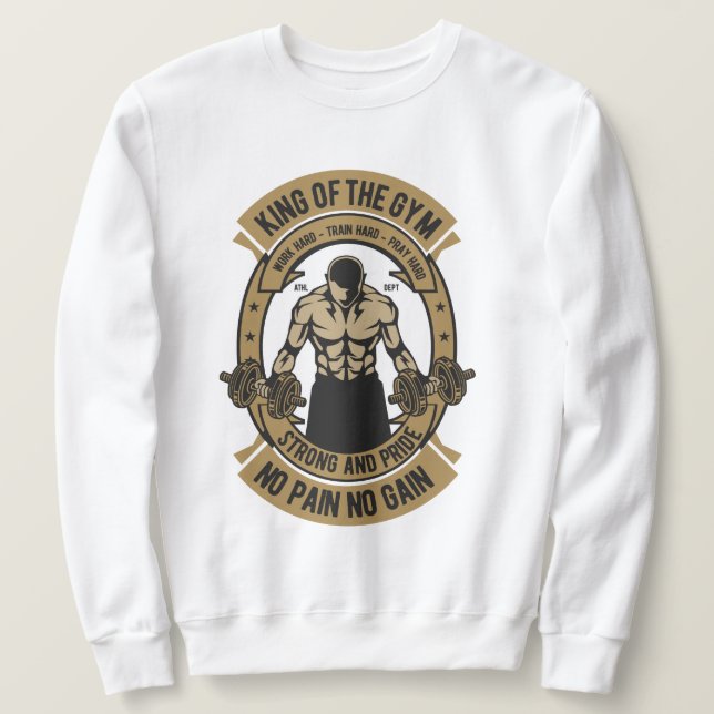 Moletom Rei do Gym Sem Dor Sem Ganho (Frente do Design)
