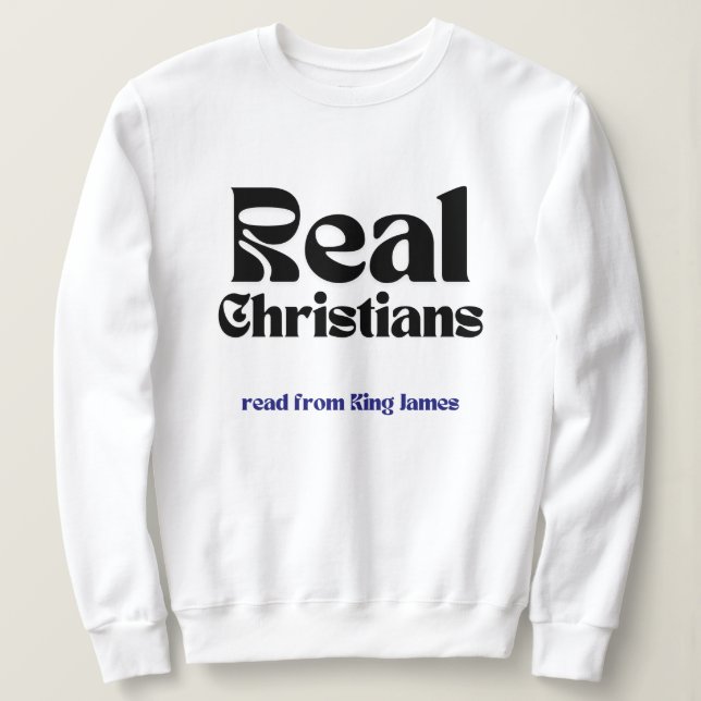 Moletom Rei James Women's Sweatshirt Christian Humor (Frente do Design)