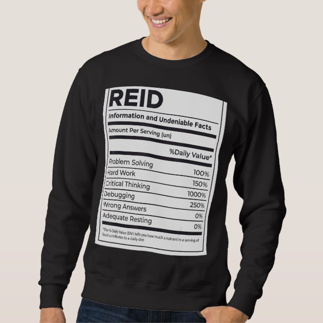 Moletom Reid Informações Nutricionais Problema Resolvendo  (Frente)