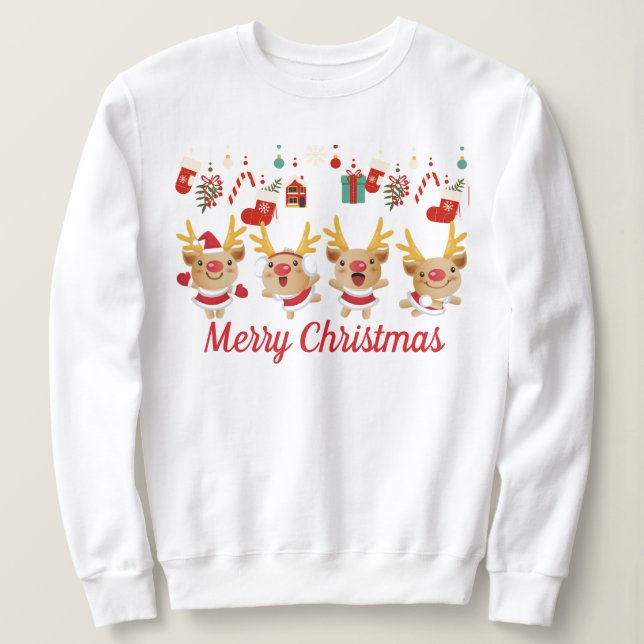 Moletom Reindeer de Natal (Frente do Design)