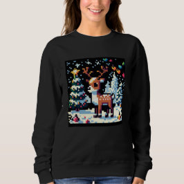 Moletom Reindeer de Natal Winter Wonderland Pixel Art