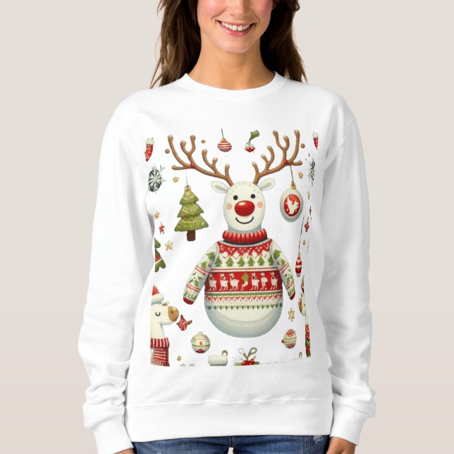 Moletom Reindeer e Ornamentos (Frente)