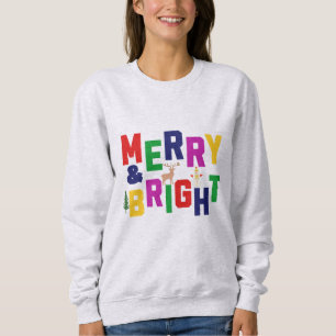 Moletom Reindeer feliz e pinheiro brilhante Snowman