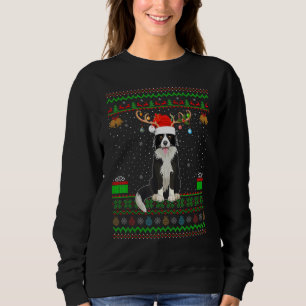Moletom Reindeer Santa Hat Combinação Feia Collie Chri