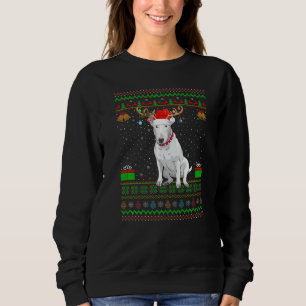 Moletom Reindeer Santa Hat Correspondendo A Um Touro Feio
