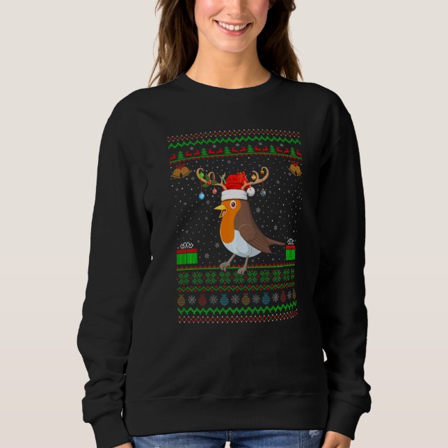 Moletom Reindeer Santa Hat Matando Americano Feio Robin Ch (Frente)