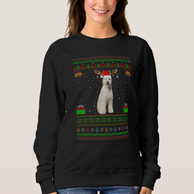 Moletom Reindeer Santa Hat Matching Ugly Labradoodle Chris (Frente)