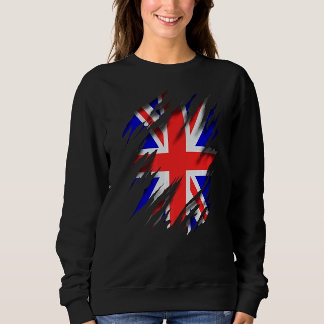 Moletom Reino Unido Gbr Gb Union Jack Flag (Frente)