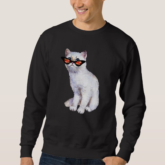 Moletom Reino Unido Jack British Flag England Silver Cat S (Frente)