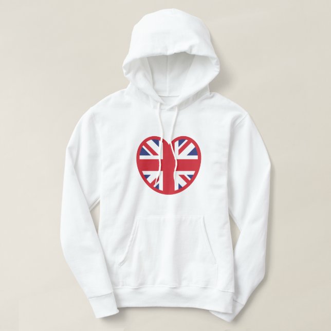 Moletom Reino Unido Union Jack Flag Heart (Frente do Design)