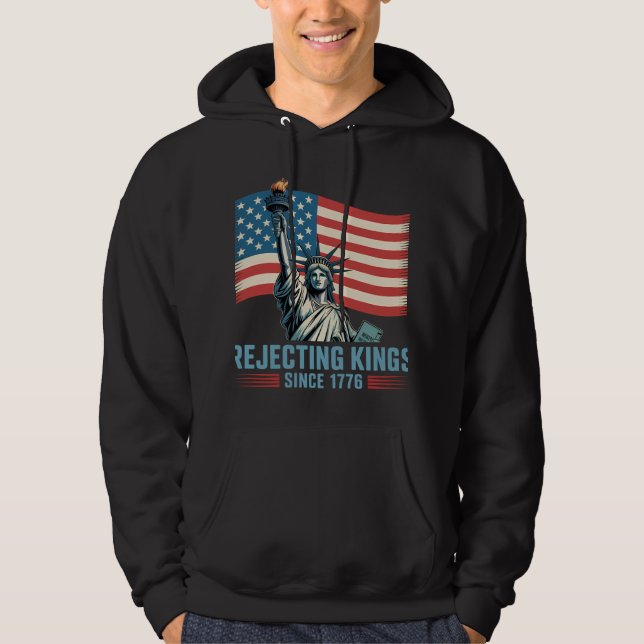 Moletom Rejeitando Reis Desde 1776 Design de Estátua (Frente)