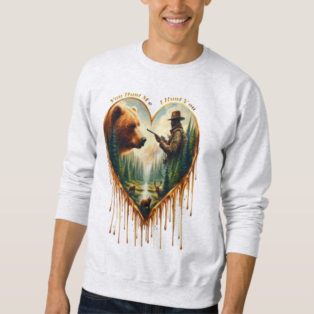 Moletom Relação entre Hunter Grizzly Bear e Deer (Frente)