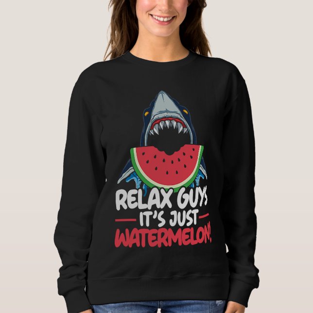 Moletom Relax Guys It's Just Watermelon Shark Marine Biolo (Frente)