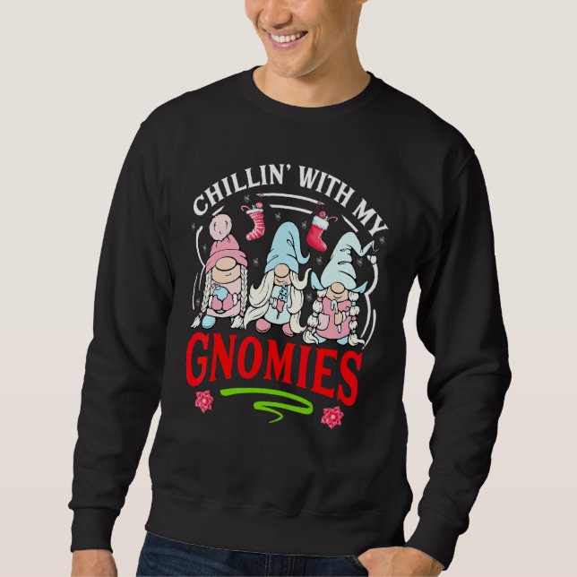 Moletom Relaxando Com Meus Gnomos Natal Gnome Para Mulhere (Frente)