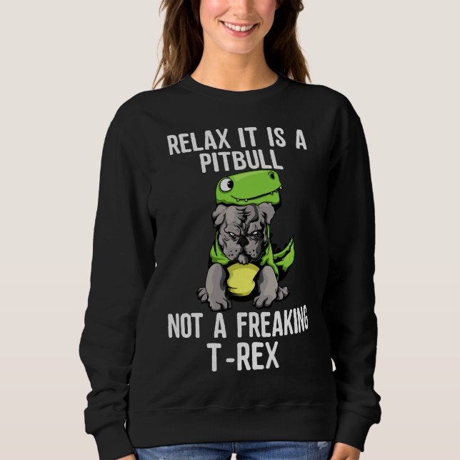 Moletom Relaxe É Um Cão Pitbull Não Um Cachorro Rex Engraç (Frente)