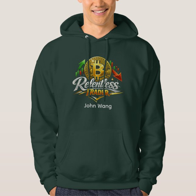 Moletom Relentless Trader Bitcoin Hoodie | Custom Name (Frente)