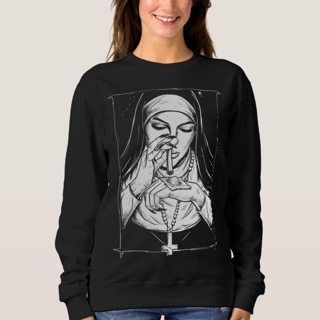 Moletom religião ruim freiras malvadas (Frente)