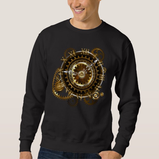 Moletom Relógio steampunk com engrenagens antigas (Frente)