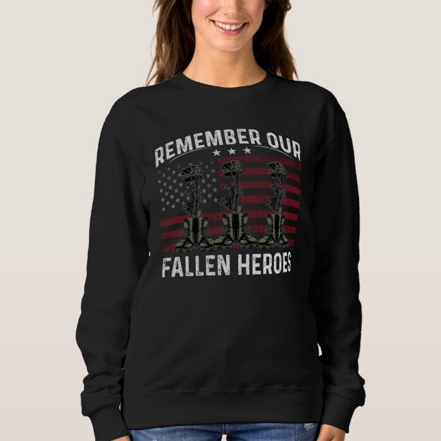 Moletom Remember Our Fallen Heroes American Flag Memorial  (Frente)