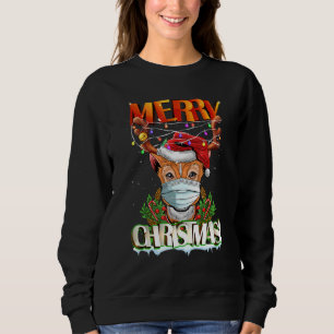 Moletom Rena nos óculos escuros Vestindo o Natal da Feliz