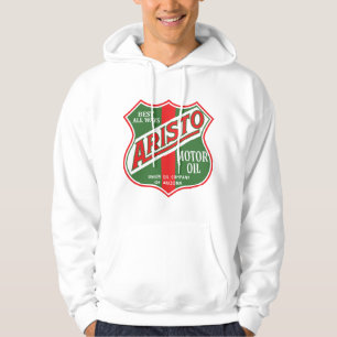 Moletom reprodução de placa antiga de óleo de motor Aristo