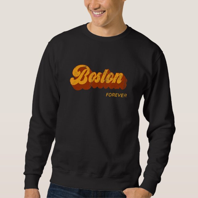 Moletom Residente para Sempre em Boston Local de Massachus (Frente)