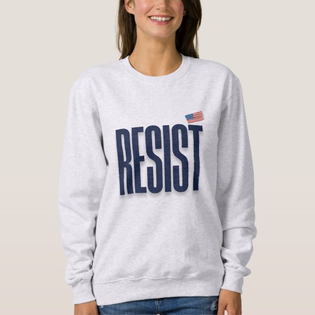 Moletom RESIST Small American Flag - Declaração de protest (Frente)