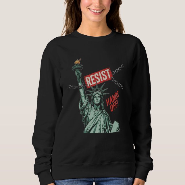 Moletom Resistir Resistência Estátua da Liberdade Mãos For (Frente)