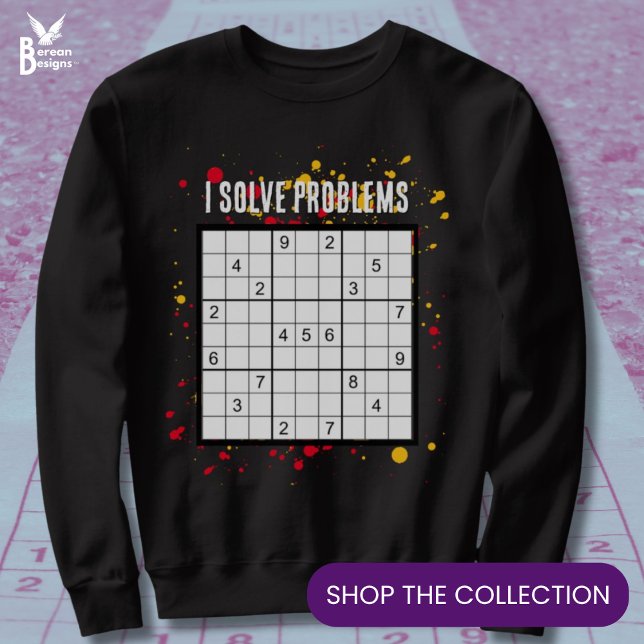 Moletom Resolvo problemas SUDOKU (Fun SUDOKU sweatshirt with colorful paint splash effect. Ideal gift for Sudoku lovers)