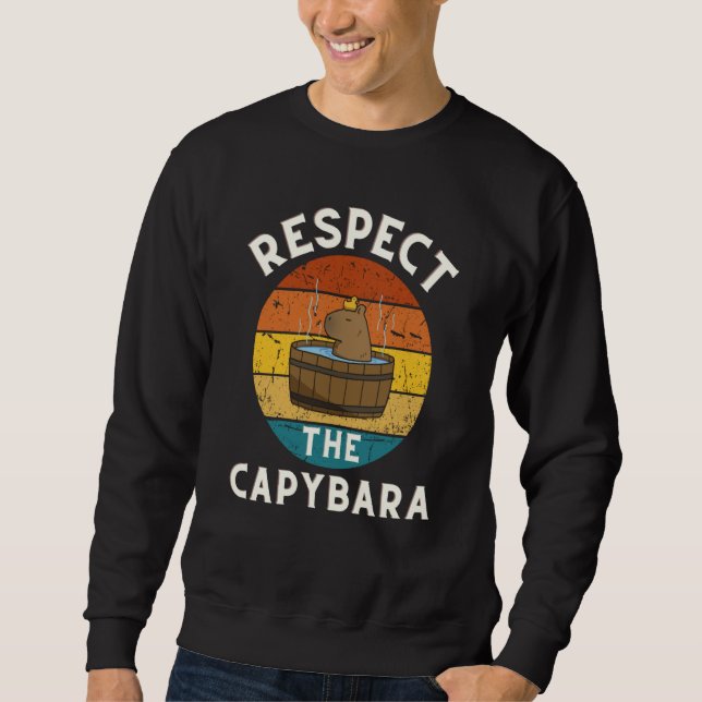 Moletom Respect The Capybara Rodent Animal Joke Pull Up (Frente)