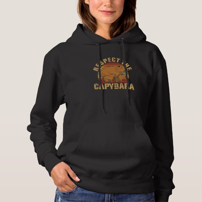 Moletom Respeite O Capybara Donos de Capybara Fofos Animal (Frente)