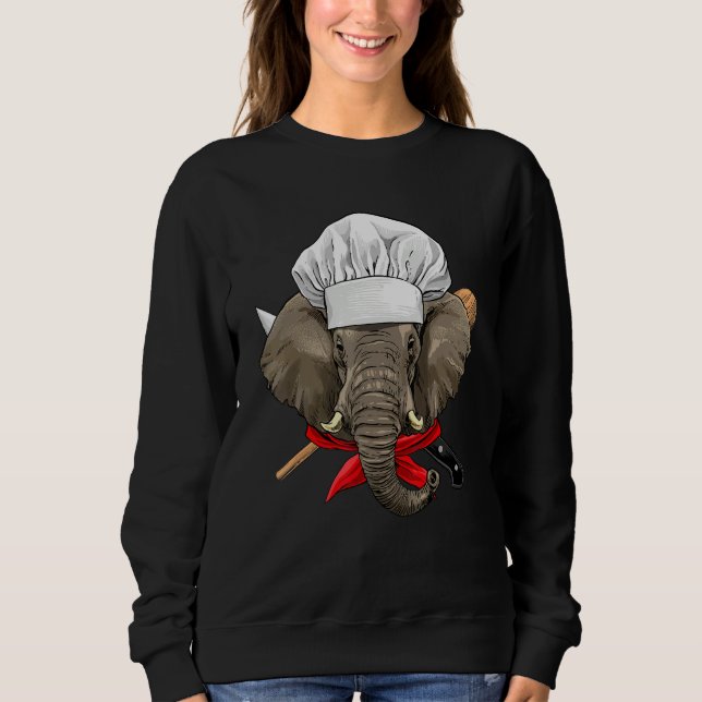 Moletom Restaurant Elephant Chef Kitchen Cook Culinary Coo (Frente)