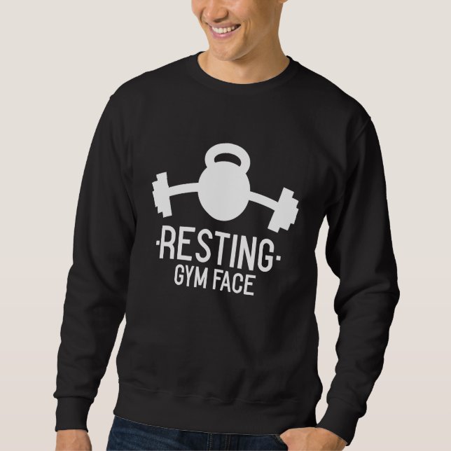 Moletom Resting Gym Face  Work Out Weight Lifting Fitness (Frente)