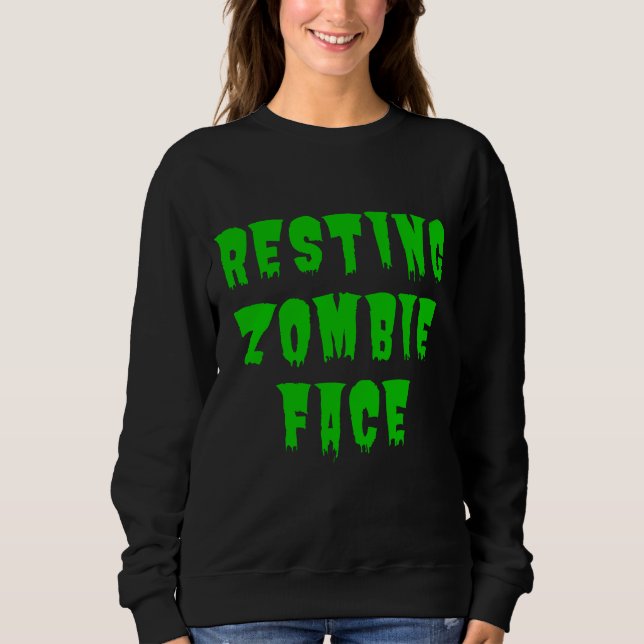 Moletom Resting Zombie Face - Dia de as Bruxas engraçado 2 (Frente)
