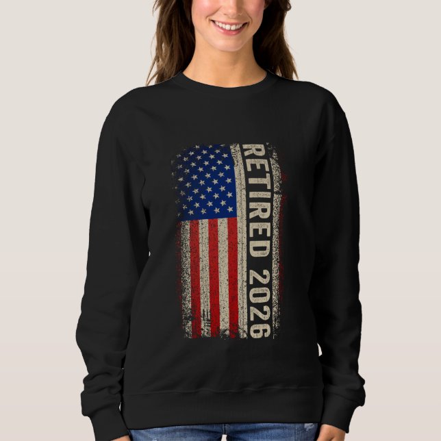 Moletom Retired 2026 Not My Problem Anymore American Flag  (Frente)