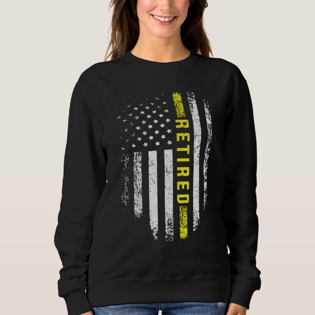 Moletom Retired 911 Dispatcher   Thin Yellow Line Flag (Frente)
